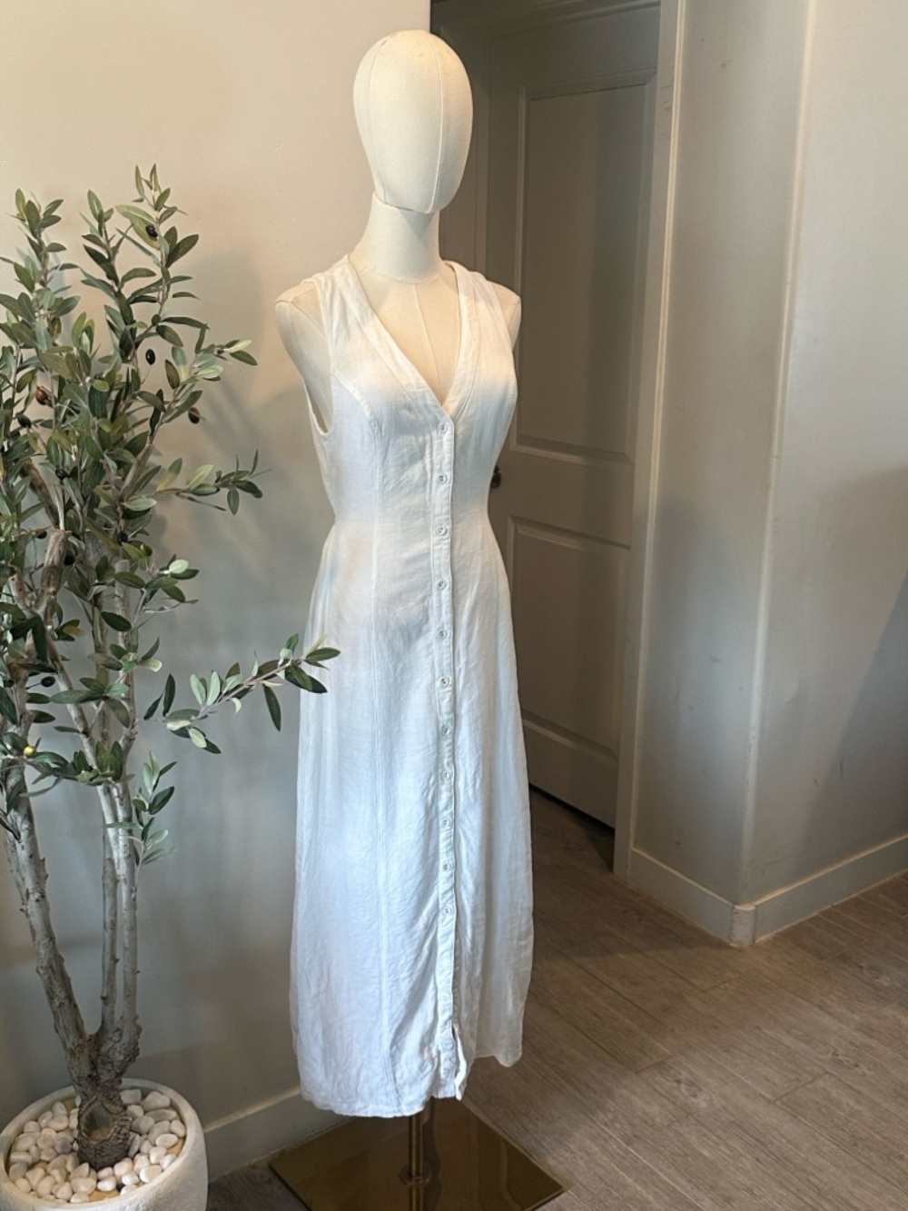 Princess Polly Summer Season Button Front Linen Blend Dress New! - Picture 9 of 15